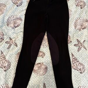 Women's Black Breeches with Reinforced Knee Patches and Velcro ankles